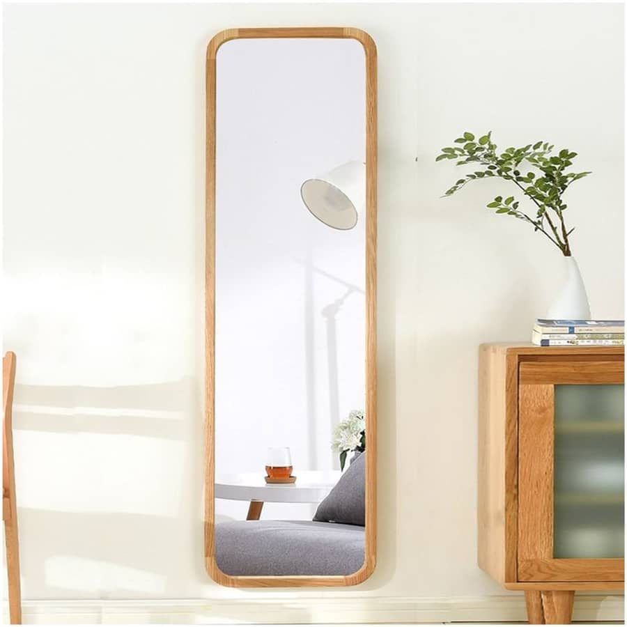 Gương soi toàn thân khung gỗ bo góc 01
